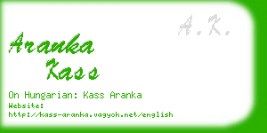 aranka kass business card